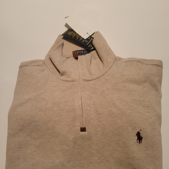 Polo Ralph Lauren Luxury Jersey Quarter-Zip Tan - Picture 10 of 16